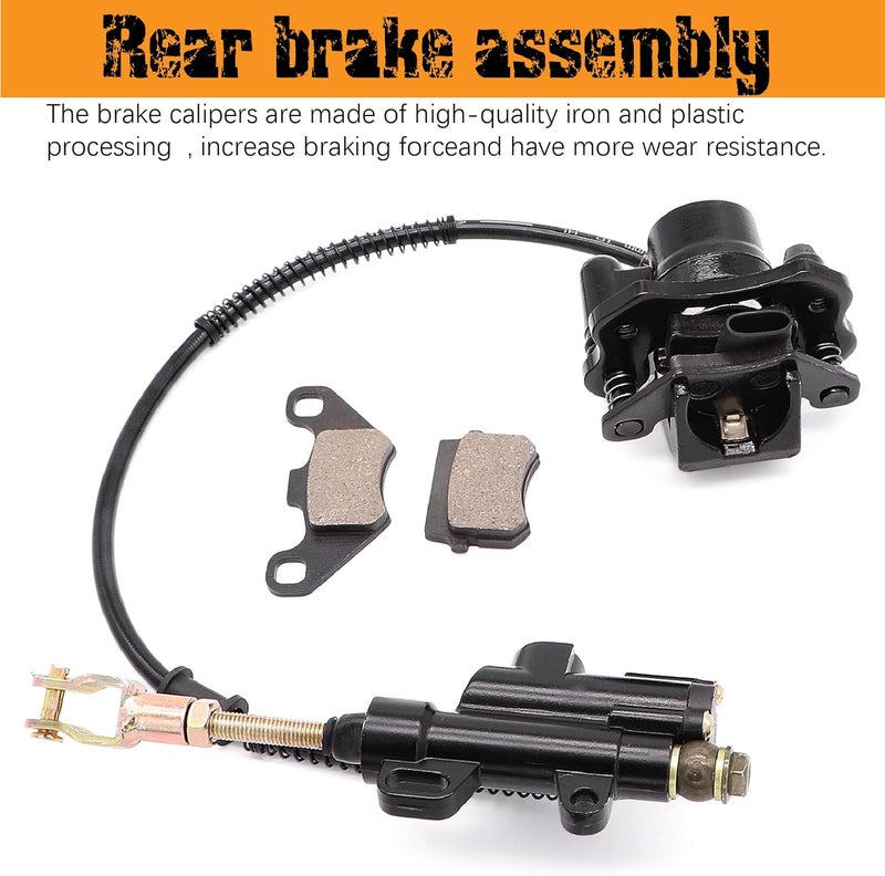 Ingoulut Rear Brake Master Cylinder Caliper Assembly for 50cc 70cc 90cc 110cc 125cc Chinese ATV Quad Replacement for Taotao Boulder B1 Coolster 3050HD - Image 2